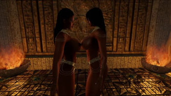 Egyptian female wrestling- slave fights the queen for her freedom HD.webp
