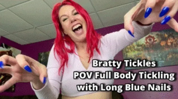 Bratty Tickles POV Full Body Tickling with Long Blue Nails - Tickle Instruction Virtual Tickling Instruction Long Finger.webp