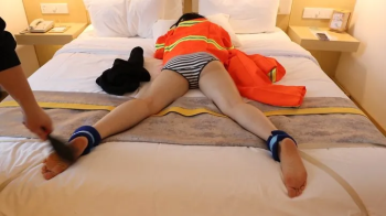 Asian sanitation worker gets tickled by surprise attack.webp