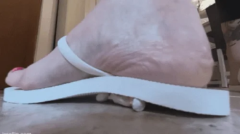Madam stomps you under white flip flops - your perspective VR4K.webp