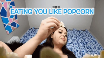 Eating You Like Popcorn - An unaware giantess scene featuring- vore, GTSV, tiny man POV, shrinking fetish, and ignore fe.webp