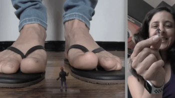 TINIEST FOOT ASSISTANT - Jamie Daniels, Giantess, Foot Fetish, Tiny Figure, Flip Flops - WMV.webp