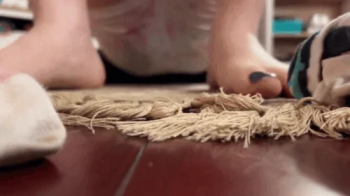 Giantess Cassie - Little Bug Watches Me Foam Roll.webp