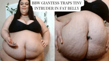 BBW Giantess Traps Tiny Intruder In Fat Belly.webp
