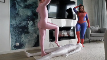 Pink Panther Ruslana And Spider Girl Weronika Rule Over White Shadow - Full.webp