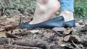 Unaware Giantess Ballet Flats Outdoors.webp