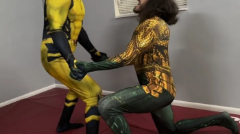 Wolverine Takes On Aquaman- Submission & Strip Cosplay Match.webp