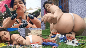 Giantess and her tiny friends.webp