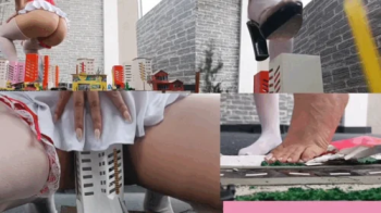 Giantess nurse destroy small city.webp