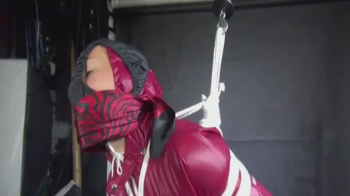 Past time Clip from Sandra beeing bound and gagged in Rainwear and pantyhooded.webp