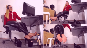 588 Giantess Teacher Pantyhose sweaty feet, nylon feet on shrunk student face, shrinking fetish, giant feet with white p.webp