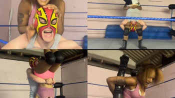 Women drops skinny male jobber on his head.webp