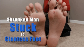 Shrunken Man Stuck to Unaware Giantess Foot - Kylie Jacobsx - MP4 4K HD.webp