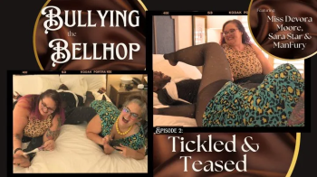 Bullying the Bellhop 2 Teased and Tickled- OctoGoddess, Sara Star and ManFury in Taboo Femdom Double Domination with Tic.webp