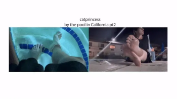 Watch CatPrincess at night by the pool at Cali hotel, you know there will be feet, size 9 milf feet, part 1.webp