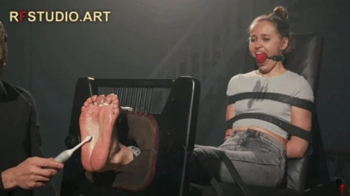Ivanka - Tickling Her Sexy Bare Feet in Stocks + BallGag (UHD 4K MP4).webp