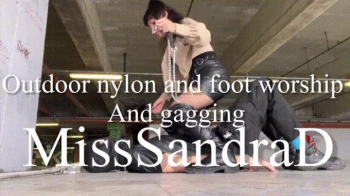 Outdoor nylon and foot worship and gagging.webp