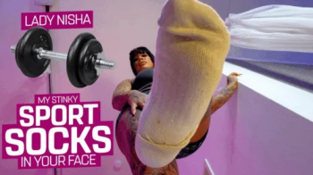 You will now get my stinky sports socks in your miserable face! ( Giantess Feet & Socke with Lady Nisha ) - 4K UHD MP4.webp