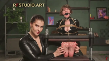 Volchenok - A Tickle Toy - Tickling in a Catsuit, Toe press, Ballgag and Nosehook (FULL HD MP4).webp