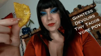 Giantess Devours Tiny Tacos Vore POV - Jane Judge in a Hungry Giant Woman Fantasy with Mouth Fetish, Fast Food Overeatin.webp