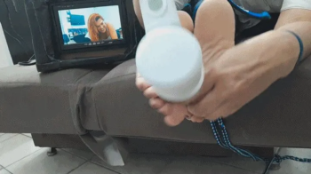 Little Fox and susu in soles tickling on the tropical tv.webp