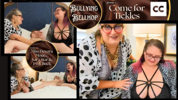 Bullying the Bellhop 4 Come for Tickles- OctoGoddess, Sara Star and FxxkBuck in Taboo Femdom Double Domination with Tick.webp