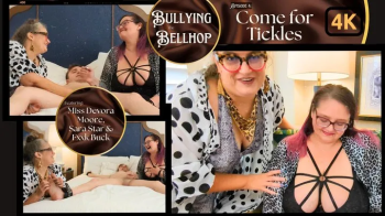 Bullying the Bellhop 4 Come for Tickles- OctoGoddess, Sara Star and FxxkBuck in Taboo Femdom Double Domination with Tick.webp