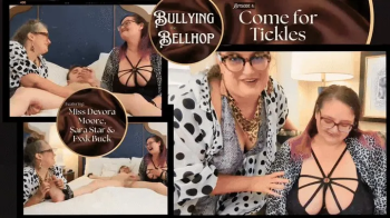 Bullying the Bellhop 4 Come for Tickles- OctoGoddess, Sara Star and FxxkBuck in Taboo Femdom Double Domination with Tick.webp