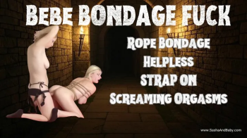 BONDAGE - Bebe Tied Up and Fucked Hard - Flogged BDSM Fetish - Dungeon - Rope - Restrained - Tight Pussy - White Booty.webp