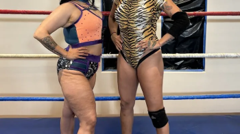 Barefoot Spread Eagle Pins Match - Esmerelda v Miss Big D.webp