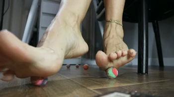 Foot play and crush mini balls.webp