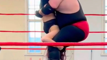Masked man drops petite woman.webp