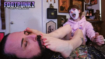 Amateur Clown Girl Crys gives her First Foot Smothering Handjob.webp