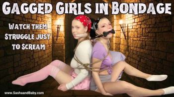 Helpless Gagged Girls in Bondage Struggle to Scream - Rope Bondage - Gags - Cleave Gag - Gag Talk - Bone Gag - Bandana.webp