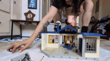 Giantess Bella Pees On The Station.webp