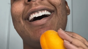Giantess Vore- Eating an Apricot and Tinies.webp