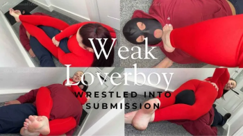 Weak lover boy wrestled into submission.webp
