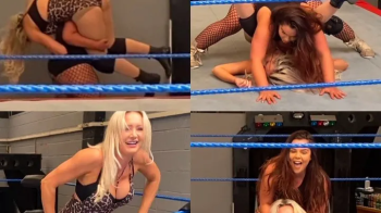 Blonde v brunette (foot chokes, bear hugs, slams and carry’s).webp