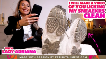 I'm going to make a video of you licking my sneakers clean ( Dirty Sneakers Humiliation with Lady Adriana ) - 4K UHD MP4.webp