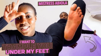 I want to crush him under my big feet today ( Giantress and Shrinking Fetish with Ebony MIstress Abiola ) - FULL HD wmv.webp