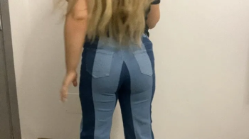 SUPER HOT BLONDIE Farting in TIGHT blue jeans;.webp