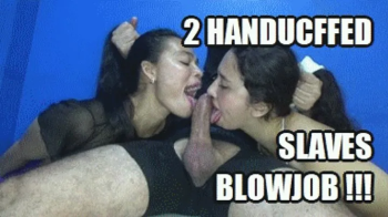 BONDAGE BLOWJOB 250419BC SARAI + JUDY 2 HANDCUFFED SLAVES GET HANDLED WHILE SUCKING COCK ONLY BLOWJOB VERSION (FULL HD M.webp
