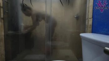 Tiny Peeping tom Step-Son spy's on Vicky in the shower- 1080p.webp
