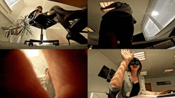 Tiny guys crushed unaware in the office.webp
