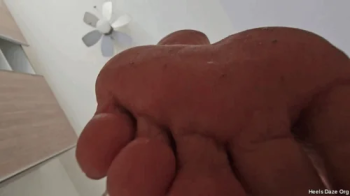 Giantess Trampling YOU Barefoot while getting ready.webp