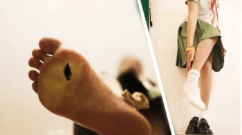 Giantess Schoolgirl Feet Crush Humiliation with Shoe, Socks & Barefoot.webp