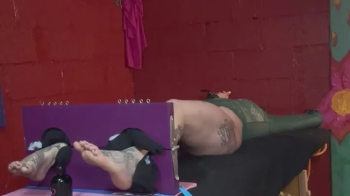 Starr gets tickled in foot stocks.webp