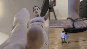 CONSTANCE GIANT LANDLORD - Constance, Giantess, Foot Fetish, Vore, Tiny figures, Flip Flops - WMV.webp