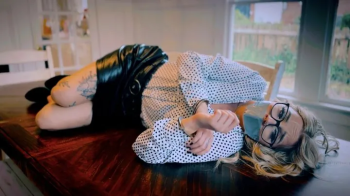 She Knows You Fantasize About Her Tape Gagged (1080p) - Phoenix Sinz - seductive, blouse, leather skirt, black boots, gl.webp