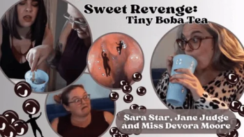 Sweet Revenge- Tiny Boba Tea for the Cheez-it Thief ft OctoGoddess, Sara Star and Jane Judge Giantess Vore with Endoscop.webp